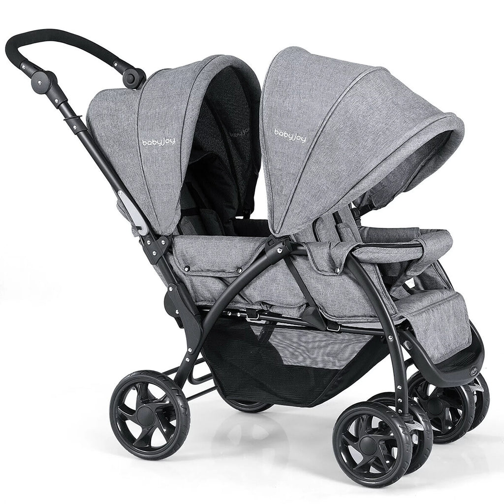 Double Stroller Foldable Lightweight Black T79631