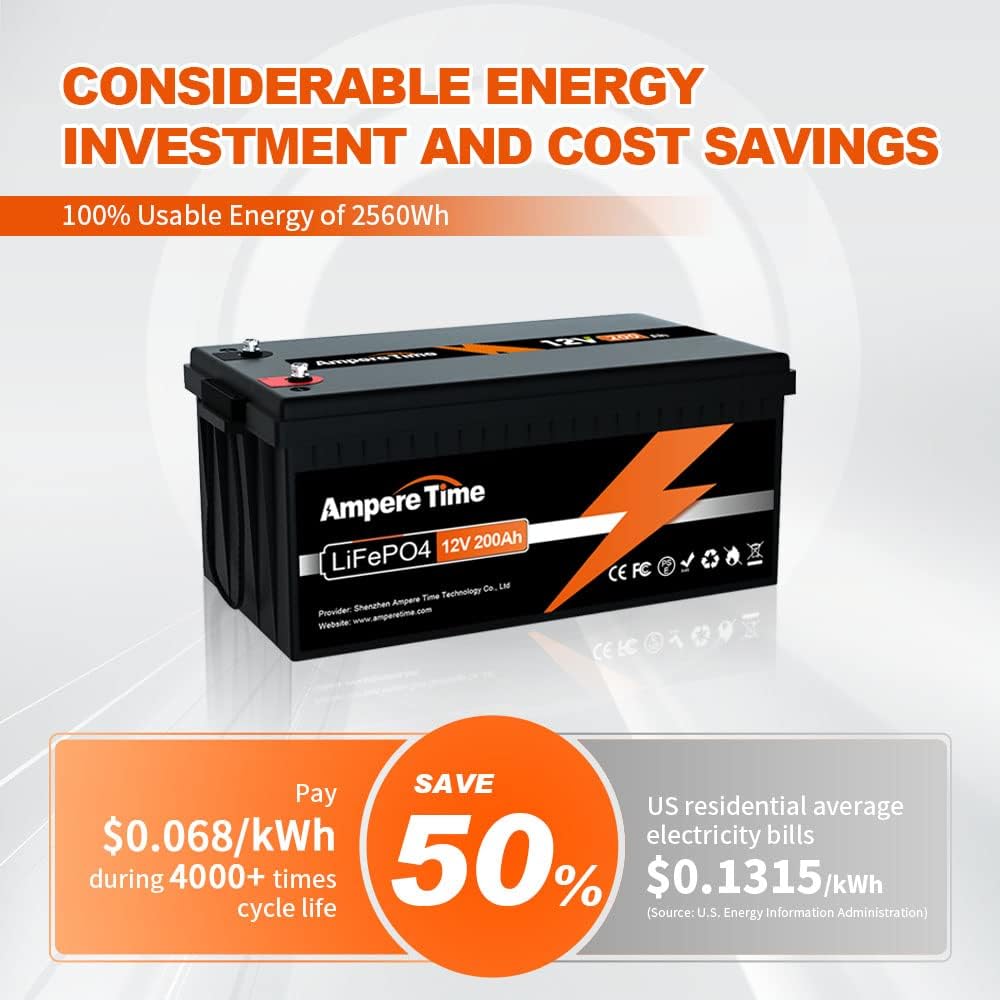 12V 50Ah LiFePO4 Battery with 14.6V 10A Lithium Battery Charger, 50A BMS Y201