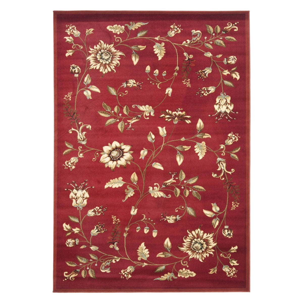 Red Multi Floral Border Area Rug 8'9" x 12' S716