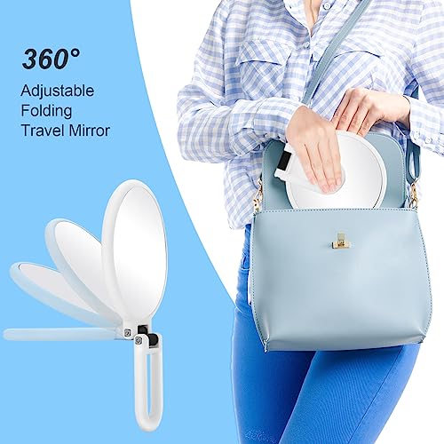 30x Magnifying Black Hand Mirror W7586