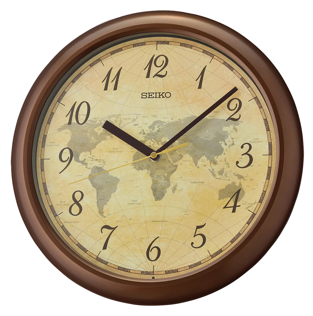 12" World Map Wall Clock F7407