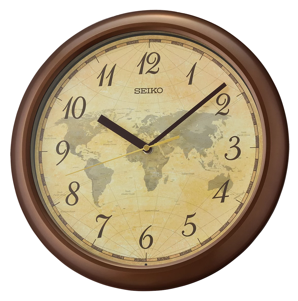 12" World Map Wall Clock F7407