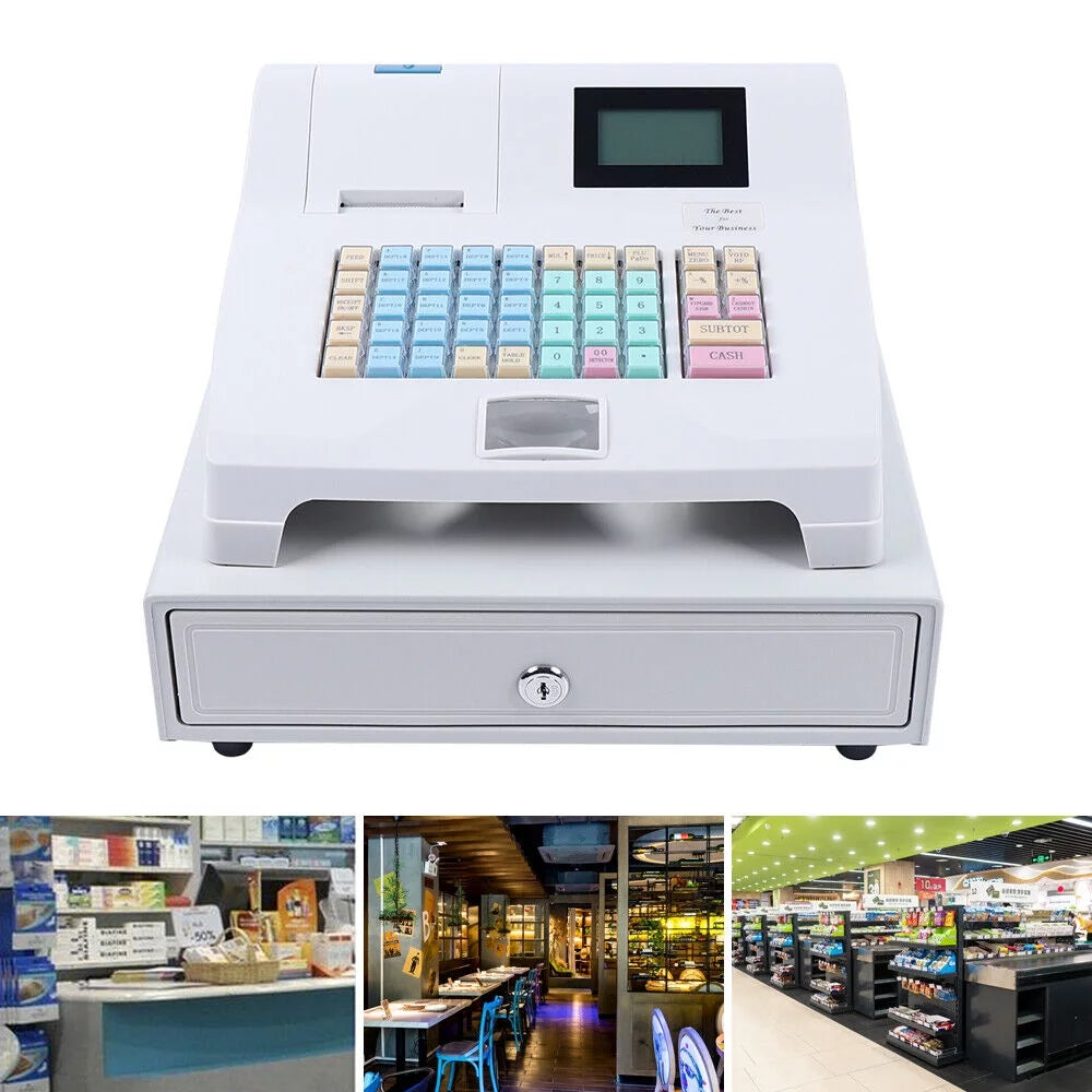 Commercial Electronic Cash Register 48 Keys POS System with Drawer H69296
