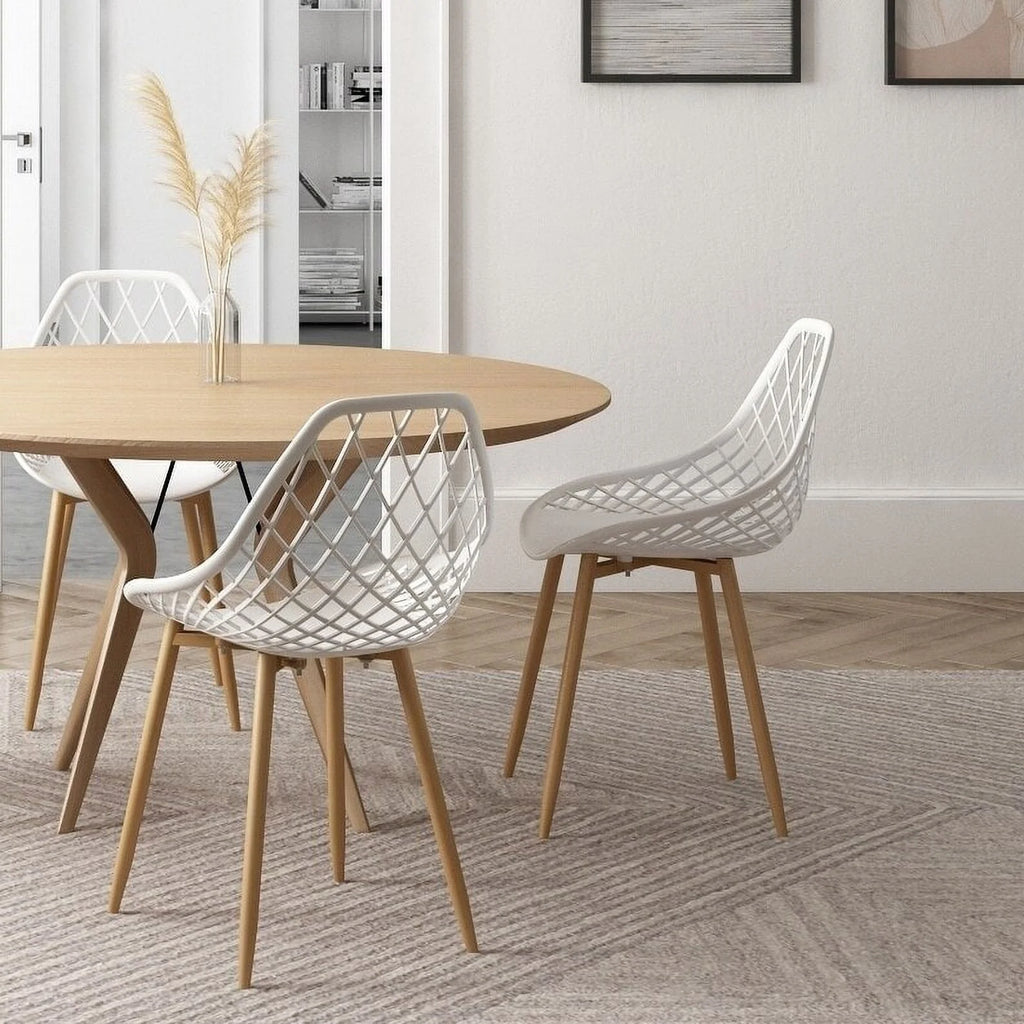 Black Plastic and Steel Dining Chair 2 Piece Set J533163