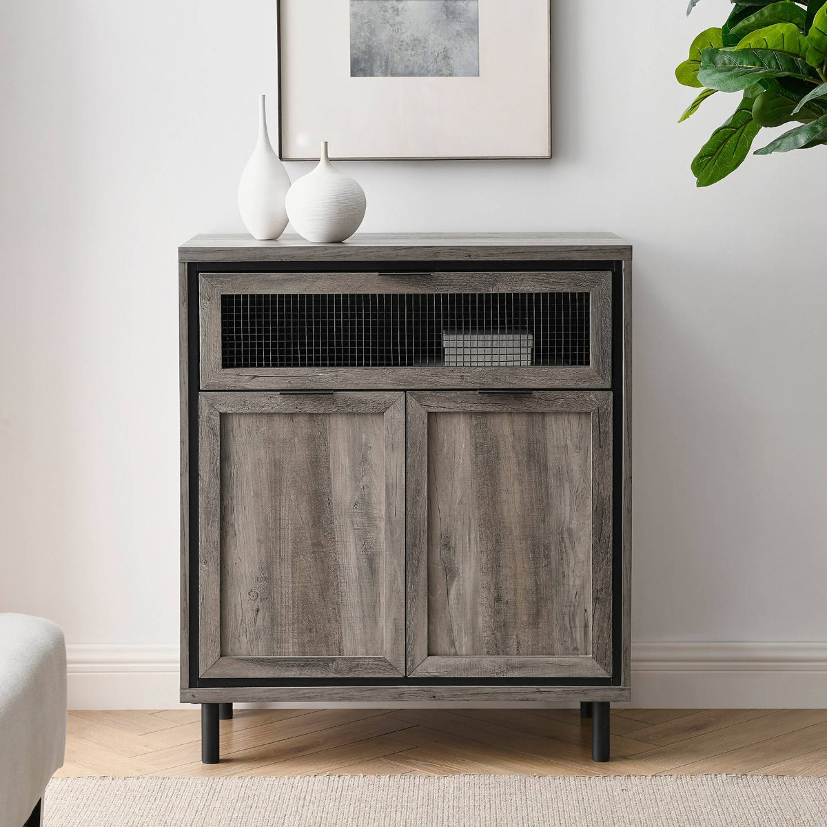 Grey Wash 2-Door Accent Cabinet G177984