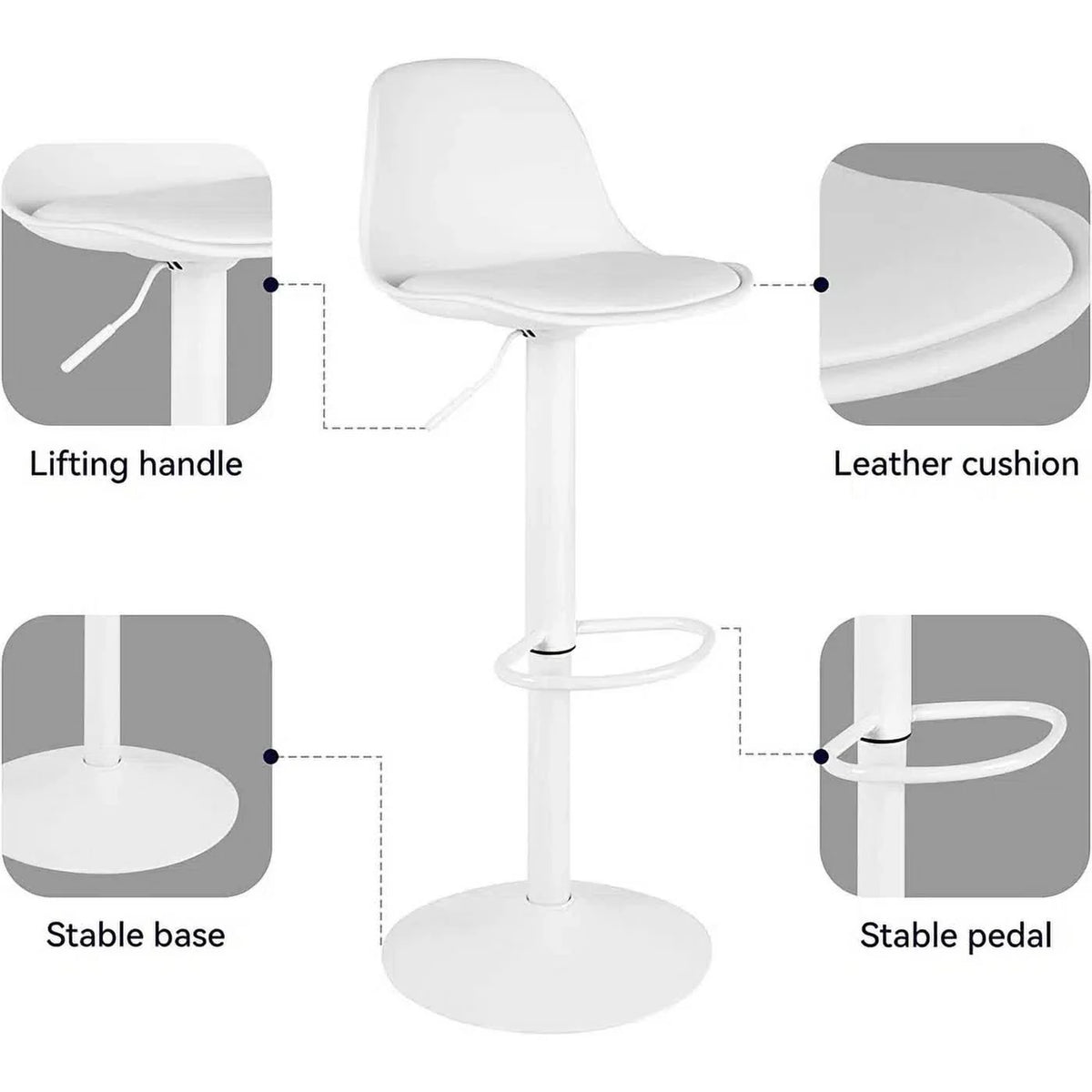 Swivel Bar Stools with Adjustable Height Set of 4 J903