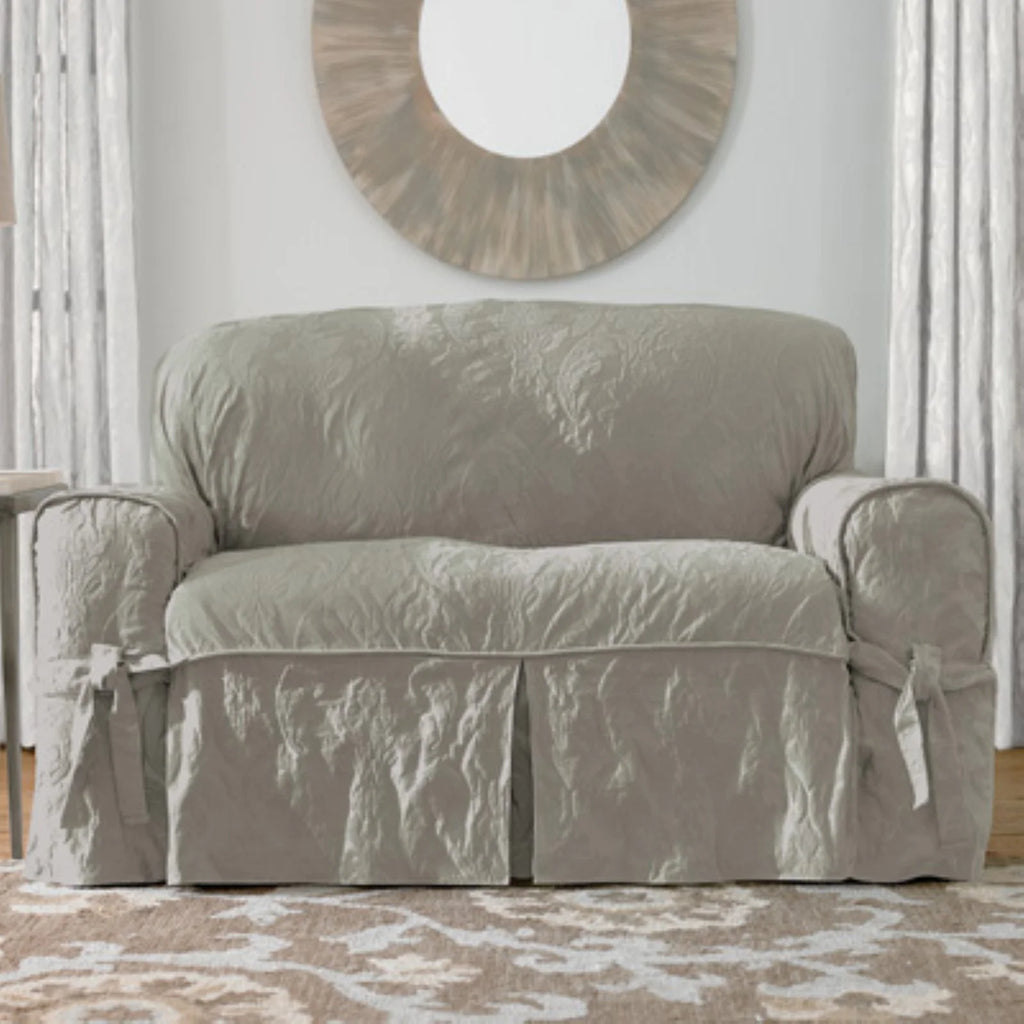 Matelasse Damask Loveseat Cover X372422