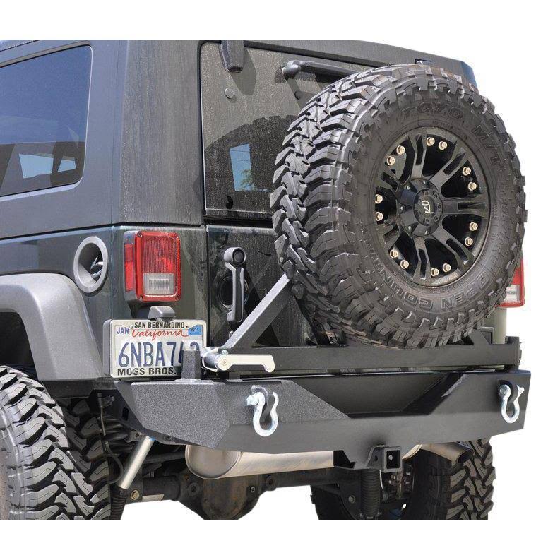 Black Rear Bumper with Tire Carrier W6299