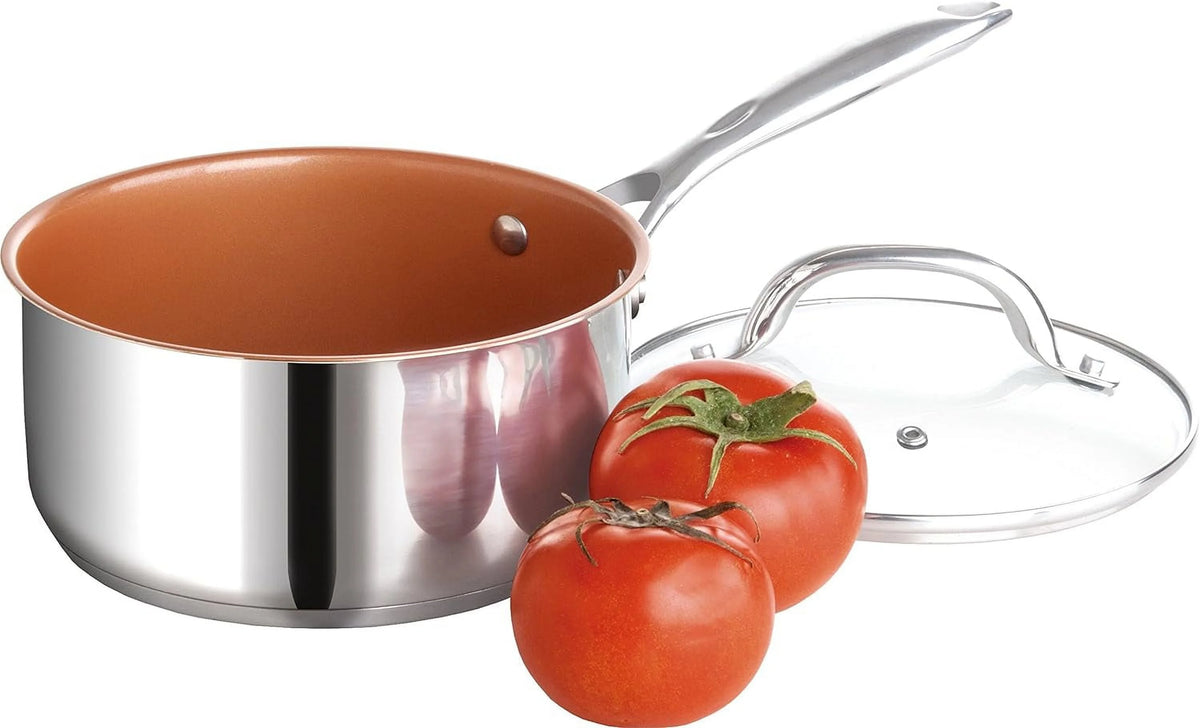 7 Piece Stainless Steel Ceramic Titanium Non Stick Cookware Set Y7213