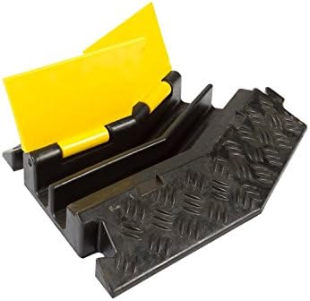 Heavy Duty Cable Protector Ramp 1 Channel 38.5" Long Black Yellow U552945