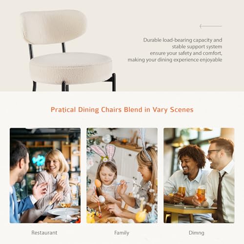 Boucle Upholstered Dining Chairs Set of 2 Grey M502003