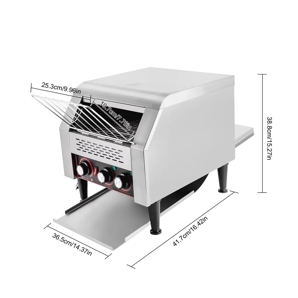 Commercial Conveyor Toaster, Stainless Steel with 2 Heating Modes S7933