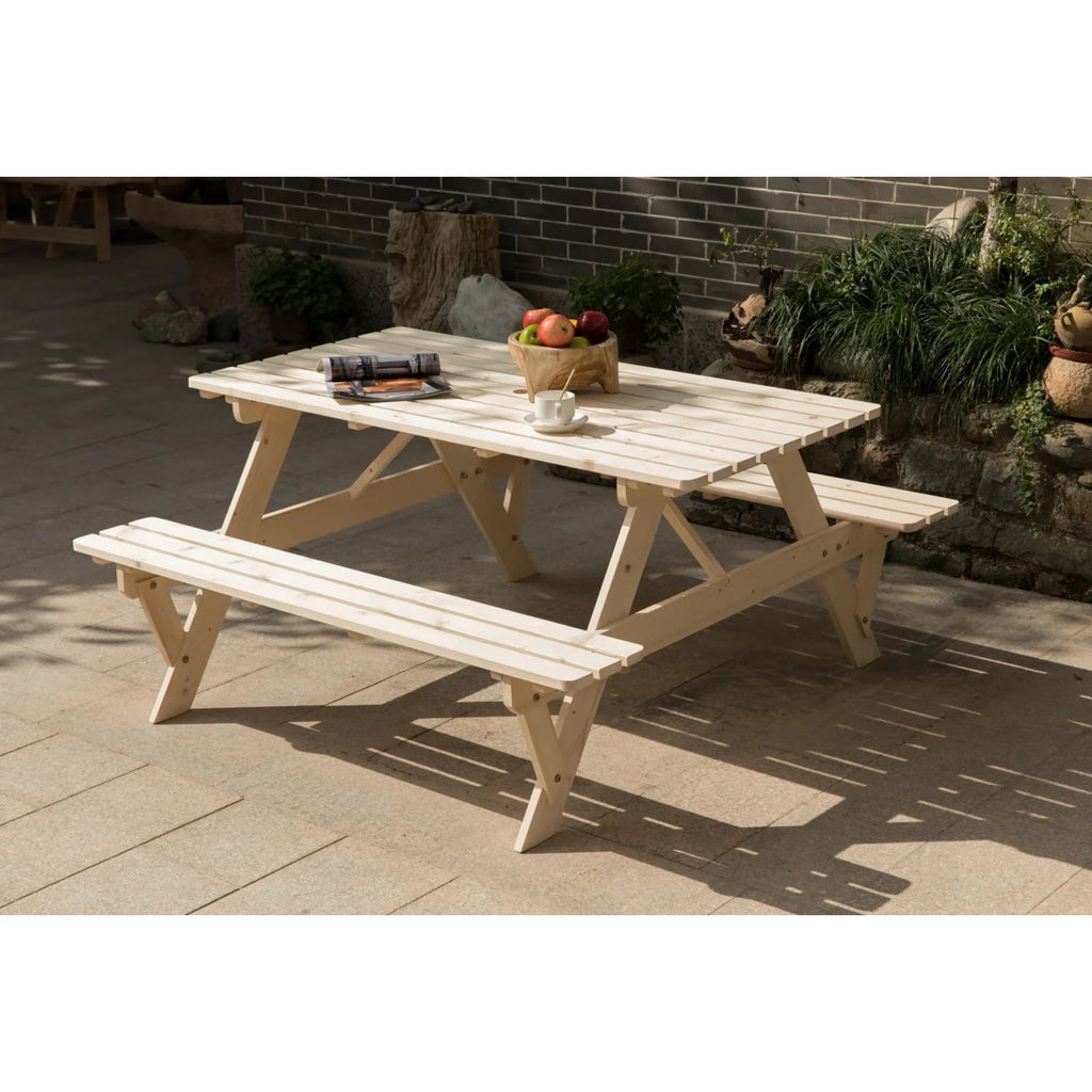 Wooden 6-Person Picnic Table E4212