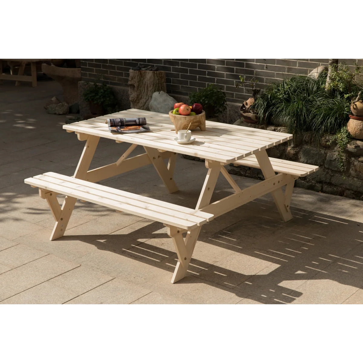 Wooden 6-Person Picnic Table E4212