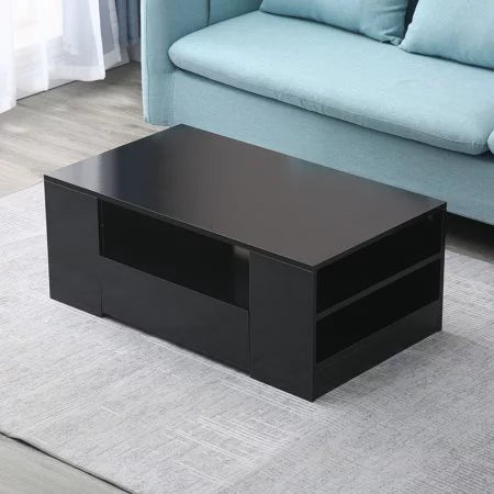 Black Tea Table with 2 Drawers O9807