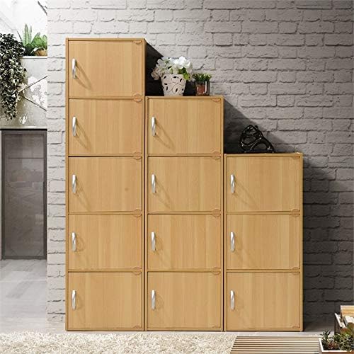 3 Shelf 3 Door Bookcase in Beech W471