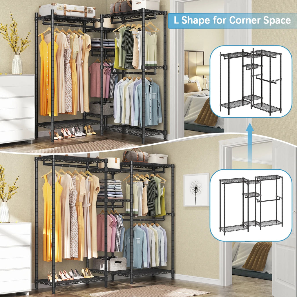 Black Freestanding Wire Garment Rack M491078