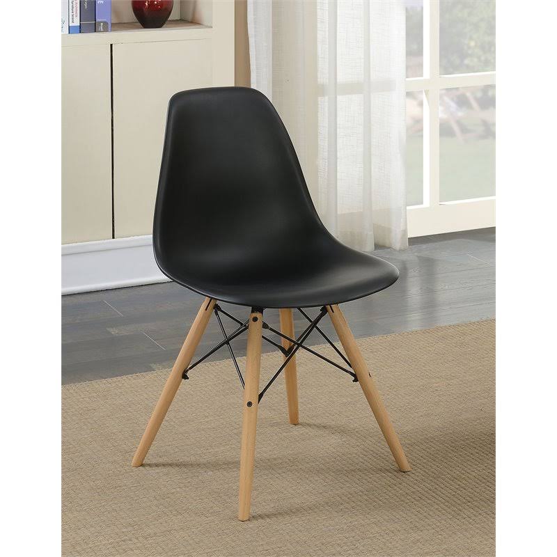 Black Plastic Dining Side Chair Set of 2 O66199