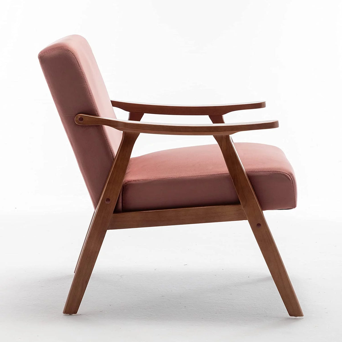 Light Camel Microfiber Accent Chair with Solid Wood Frame A692