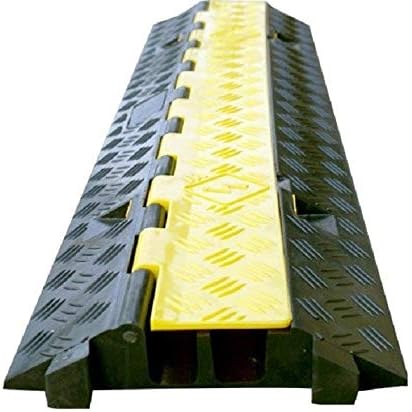 Heavy Duty Cable Protector Ramp 1 Channel 38.5" Long Black Yellow U552945