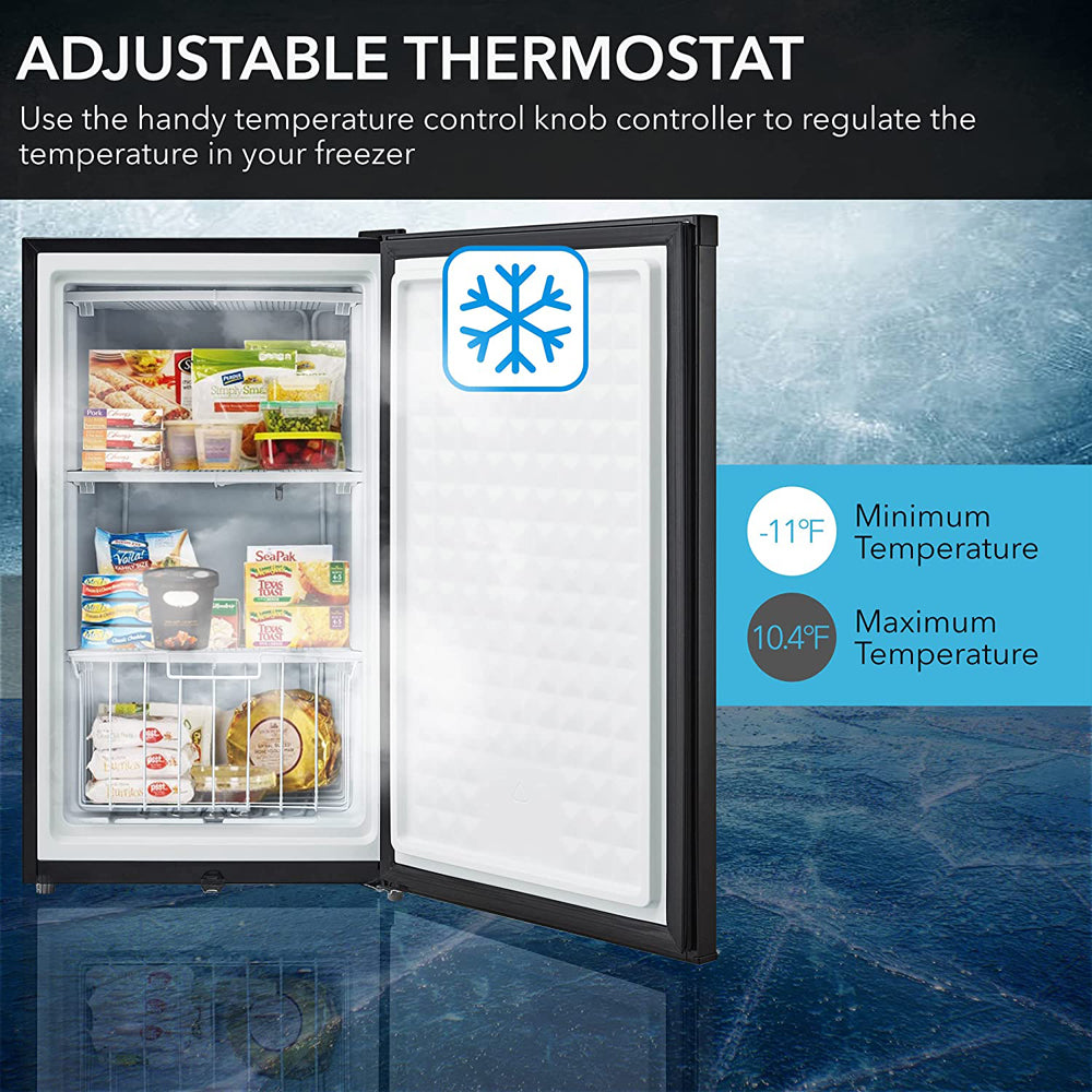 3.0 Cubic Feet Upright Freezer with Lock Black N58894