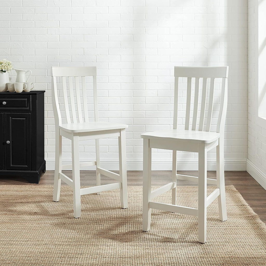 White Wooden Counter Stool Set of 2 O787857